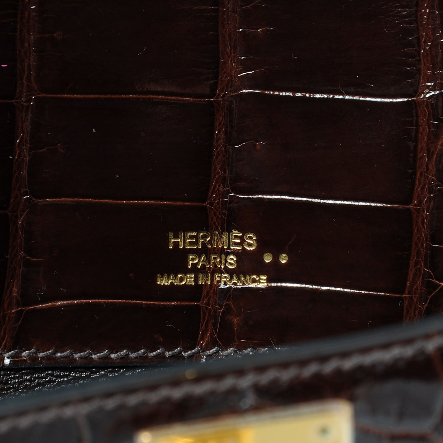 Hermes Niloticus Crocodile Kelly Cut Pochette Havane 6 of 9