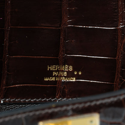 Hermes Niloticus Crocodile Kelly Cut Pochette Havane 6 of 9