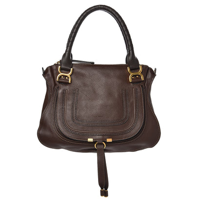 Chloe Calfskin Medium Marcie Satchel Coffee Shot 1 of 9