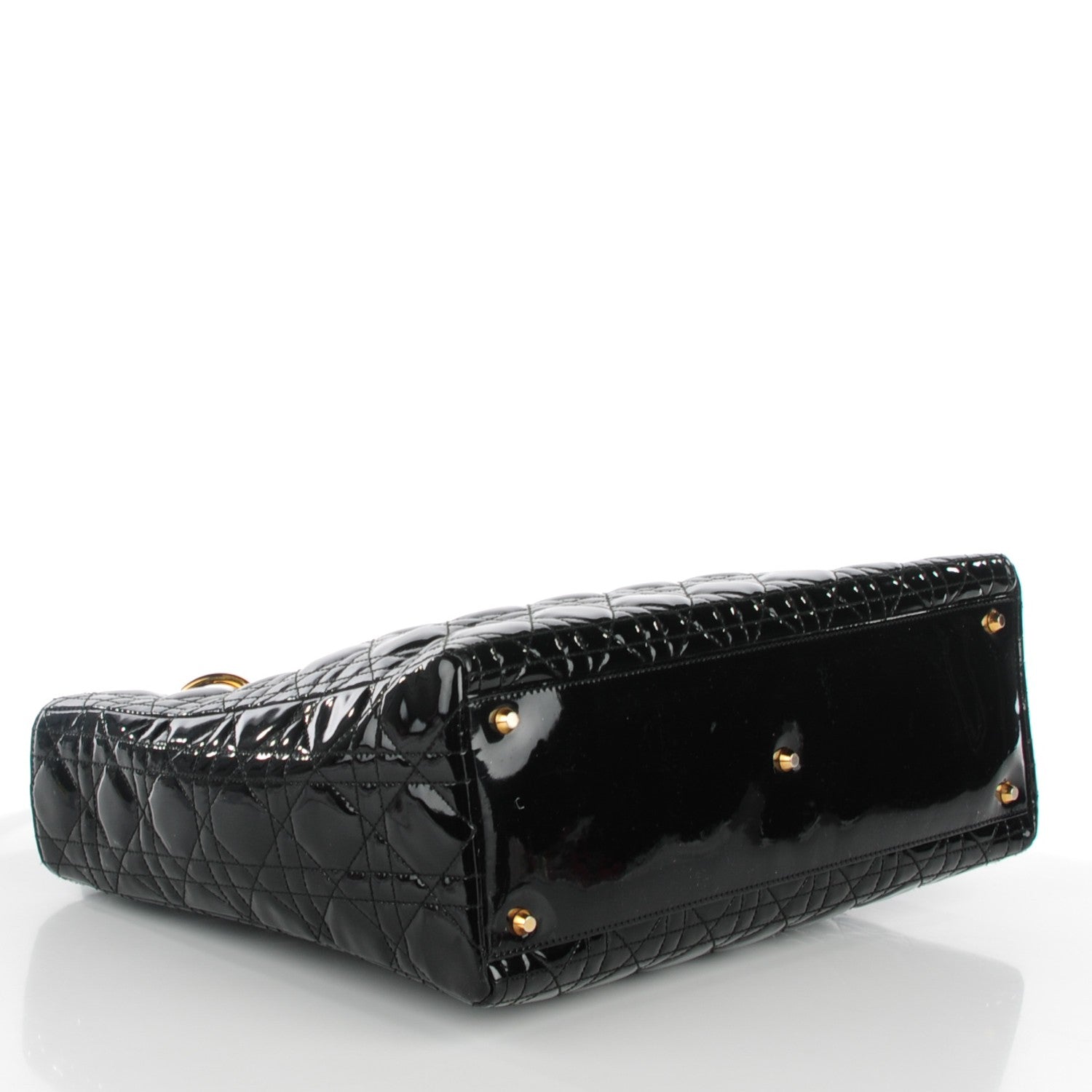 Christian Dior Patent Cannage Large Lady Dior Black 4 of 7