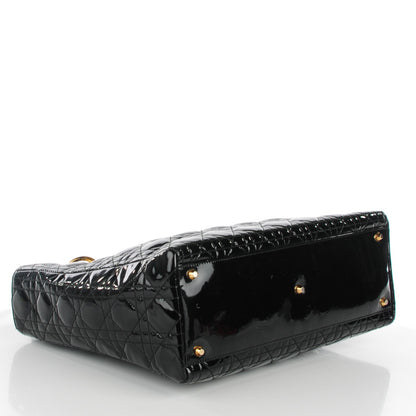 Christian Dior Patent Cannage Large Lady Dior Black 4 of 7