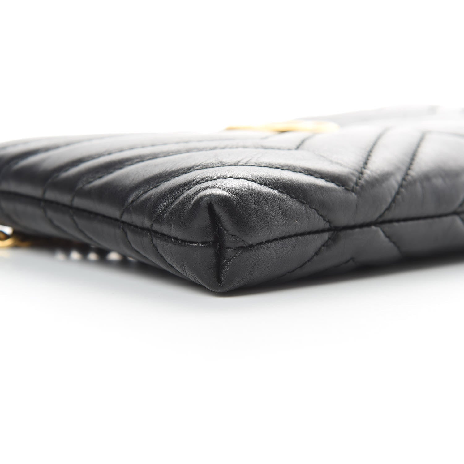 Gucci Calfskin Matelasse Mini GG Marmont Chain Bag Black 9 of 11