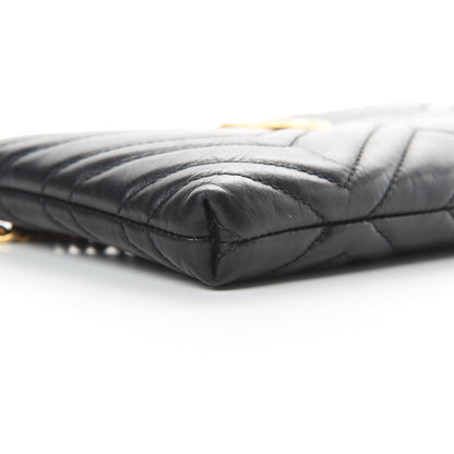 Gucci Calfskin Matelasse Mini GG Marmont Chain Bag Black 9 of 11