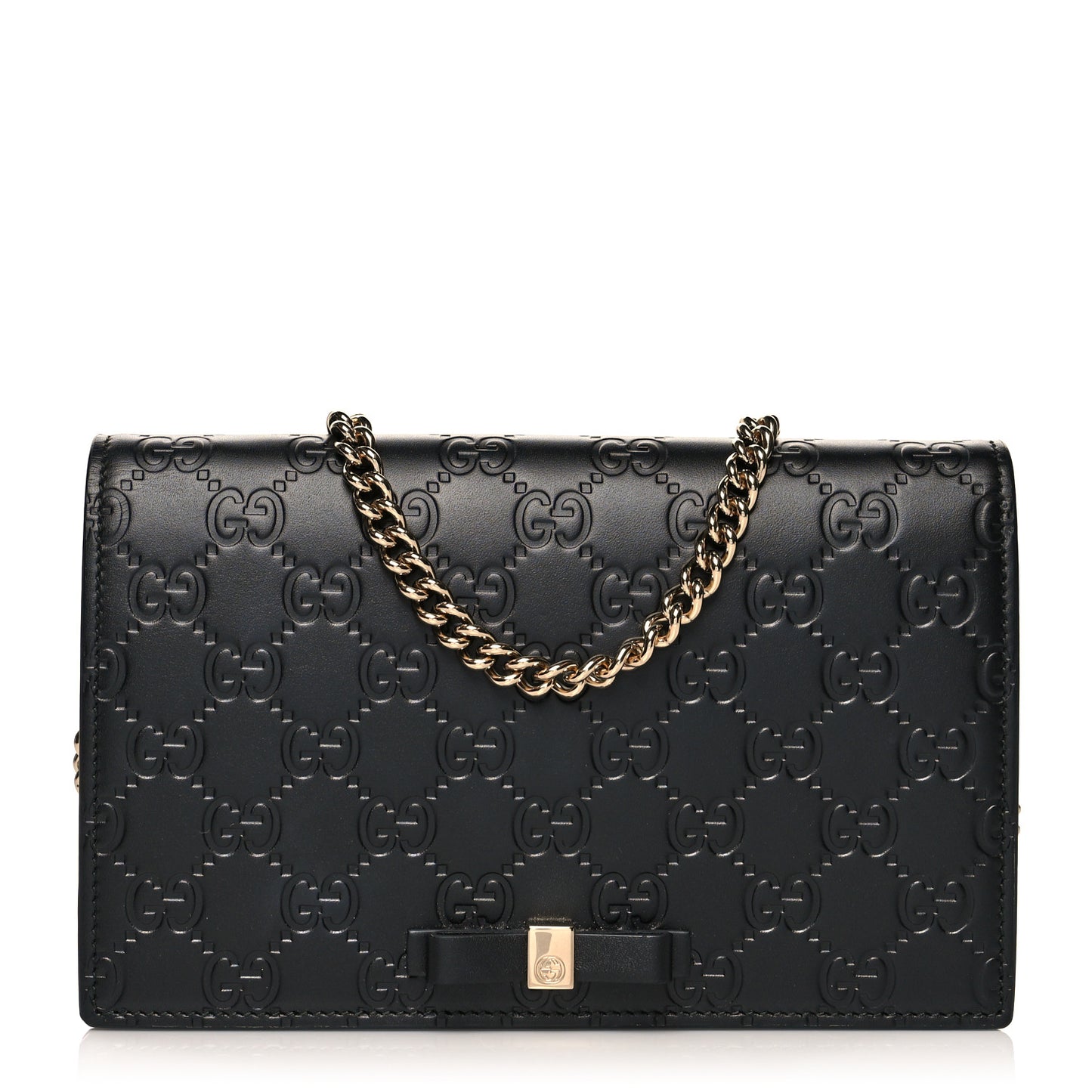 Guccissima Signature Bowy Chain Wallet Black
