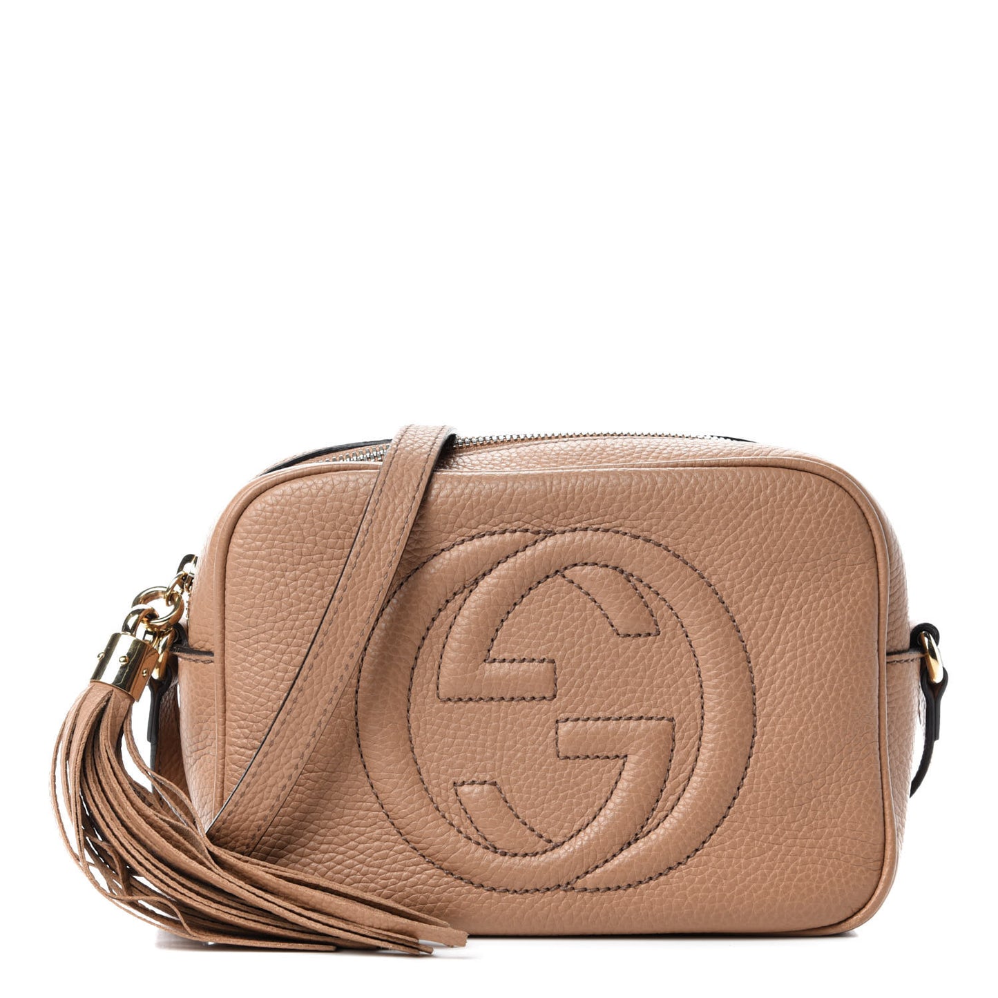 Pebbled Calfskin Small Soho Disco Bag Camelia