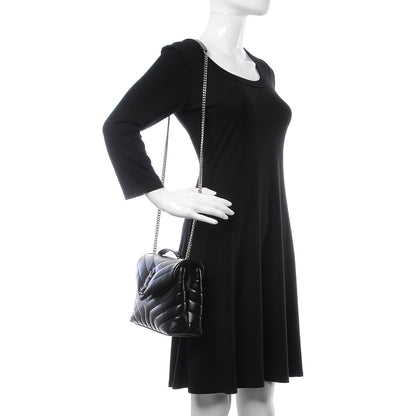 Saint Laurent Calfskin Y Quilted Monogram Small Loulou Chain Satchel Black 2 of 8