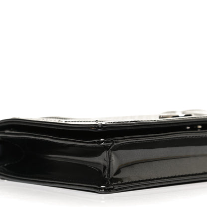 Christian Dior Metallic Patent Micro-Cannage Diorama Wallet on Chain Pouch Onyx Black 8 of 13