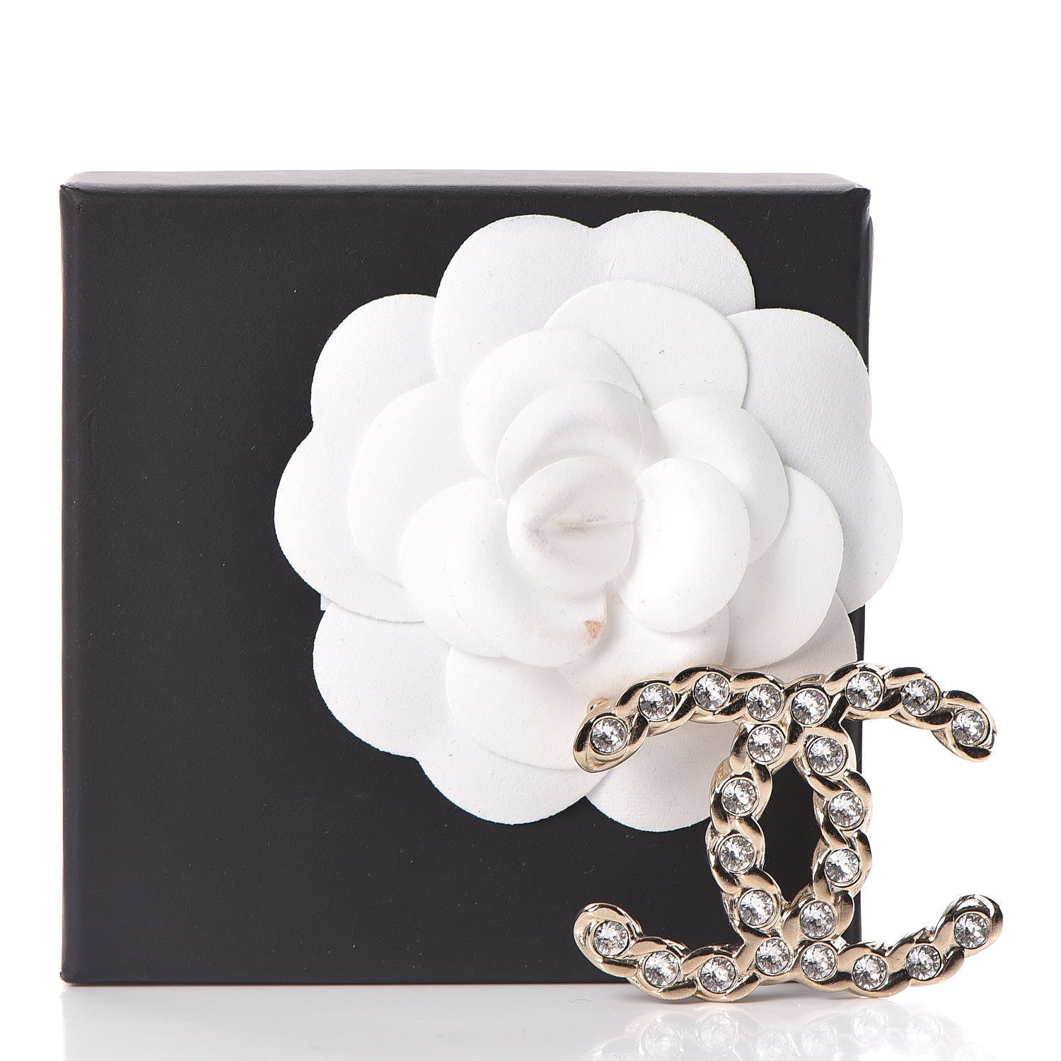 Chanel Crystal Pearls Coronation CC Brooch Gold 5 of 5