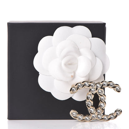 Chanel Crystal Pearls Coronation CC Brooch Gold 5 of 5