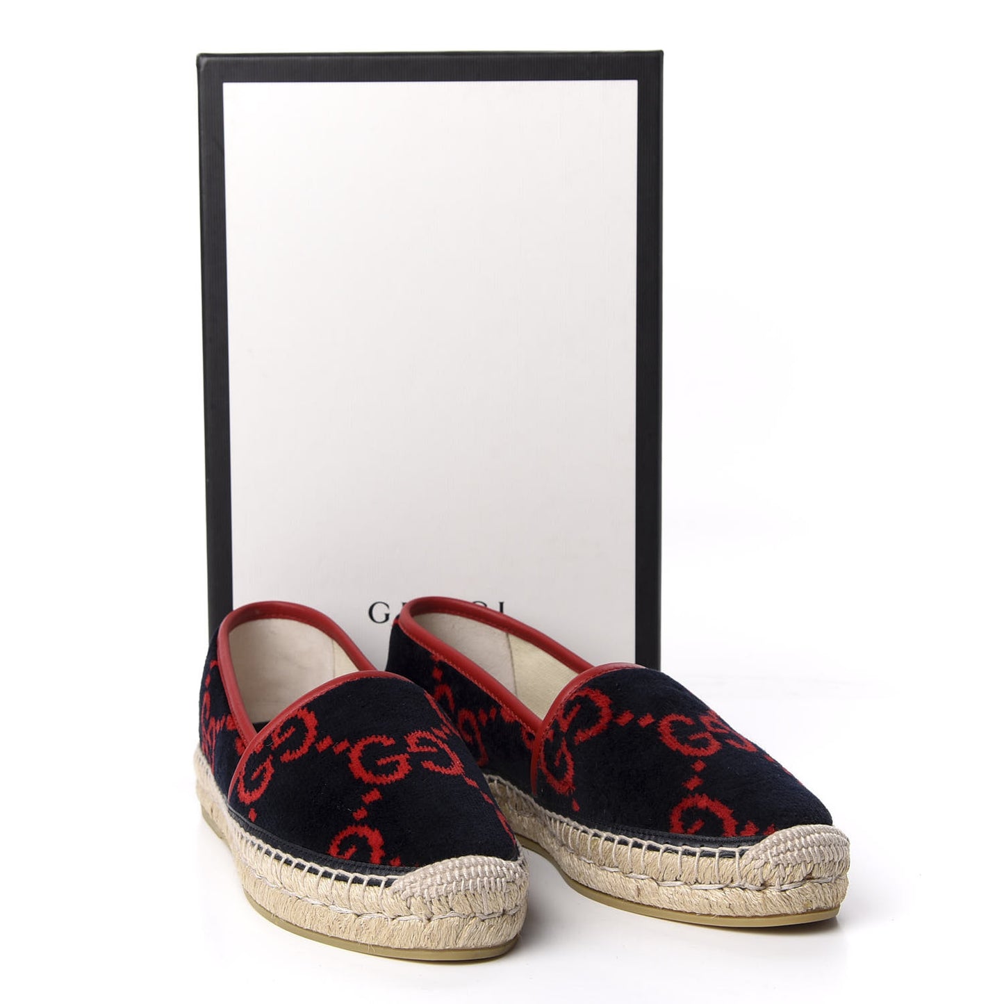 Terry Cloth GG Monogram Espadrilles 38 Blue Red