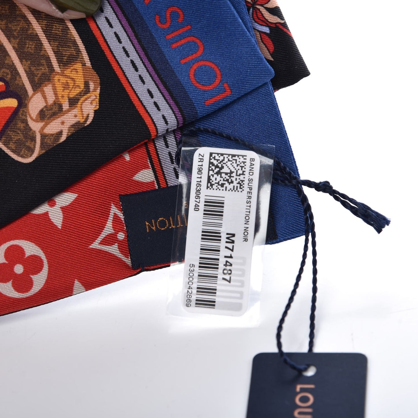 Silk Monogram Superstition Bandeau Black