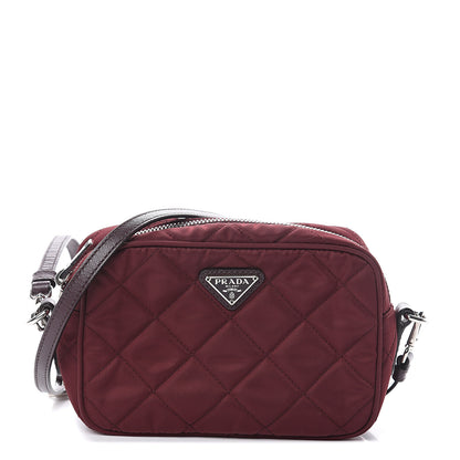 Prada Nylon Tessuto Impuntu Quilted Crossbody Bag Granato 1 of 9