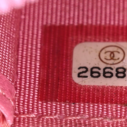Chanel Calfskin Quilted Boy Zip Around Coin Purse Wallet Pink 6 of 9