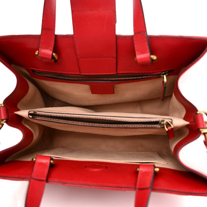 Gucci Calfskin Matelasse Small GG Marmont Tote Hibiscus Red 5 of 10