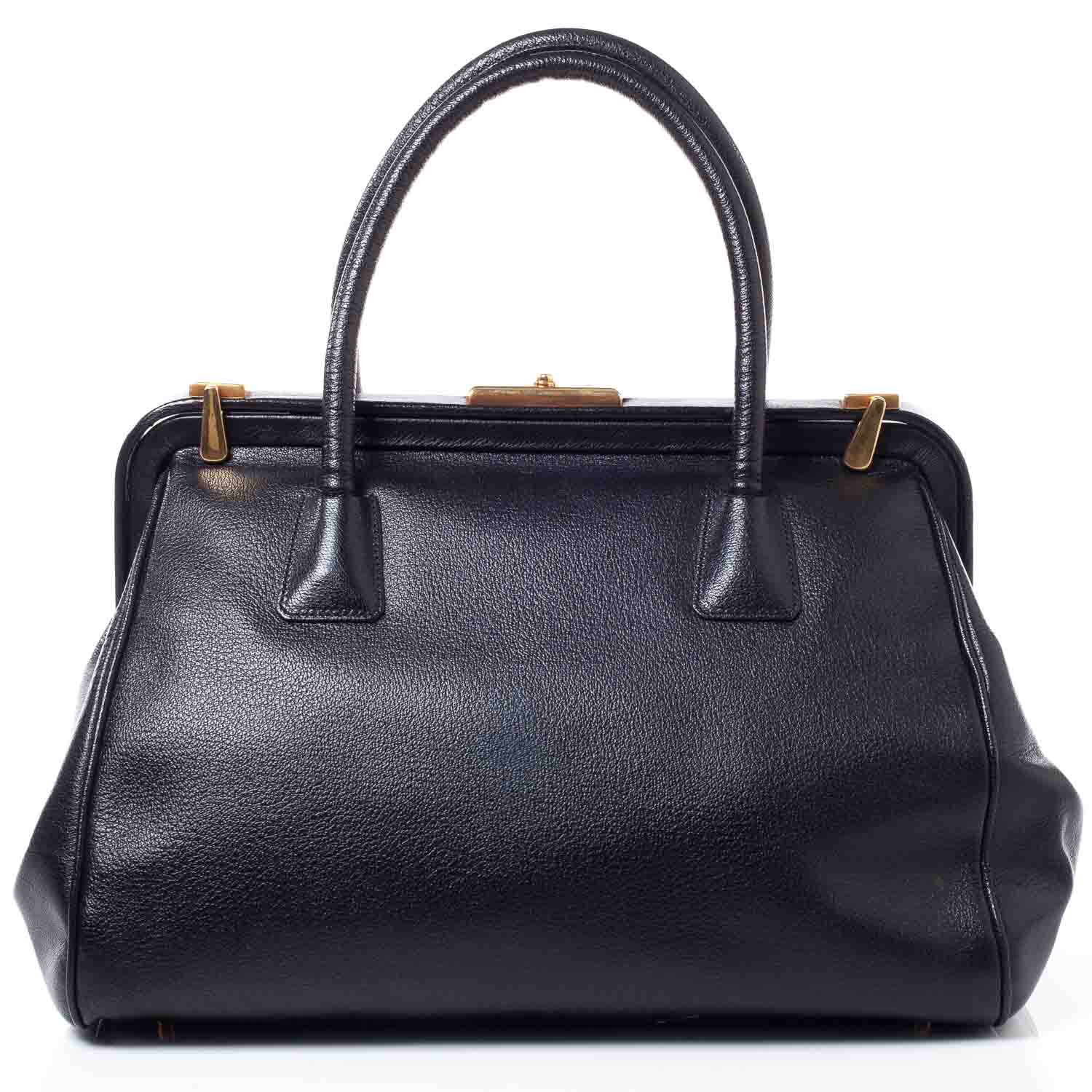 Prada Goatskin Cerniera Doctor Bag Black 4 of 10