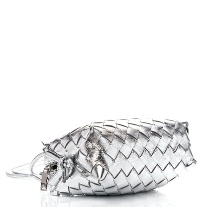 Bottega Veneta Metallic Calfskin Intrecciato Mini Loop Camera Bag Silver 4 of 10