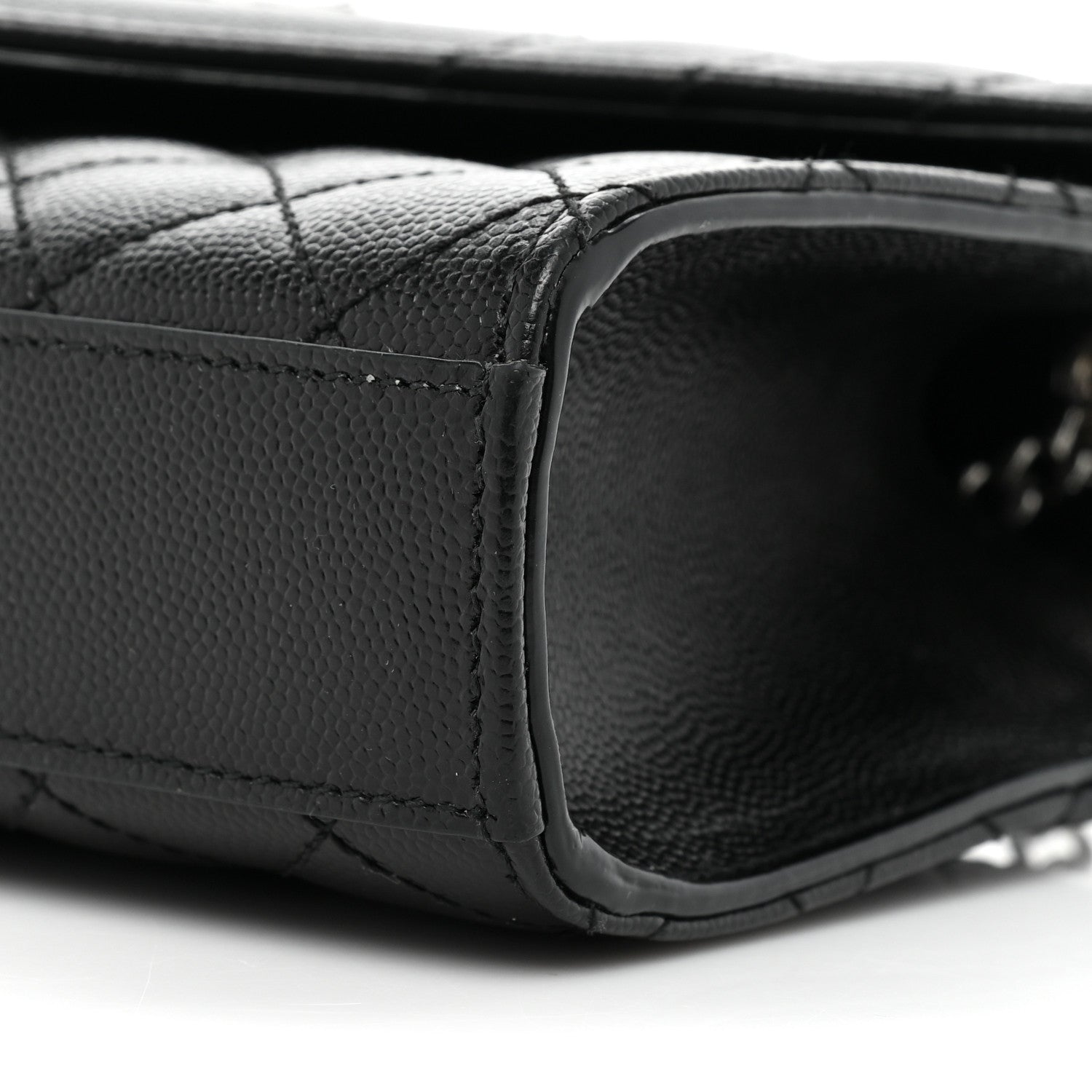 Saint Laurent Grain De Poudre Textured Mixed Matelasse Triquilt Small Monogram Satchel Black 7 of 13