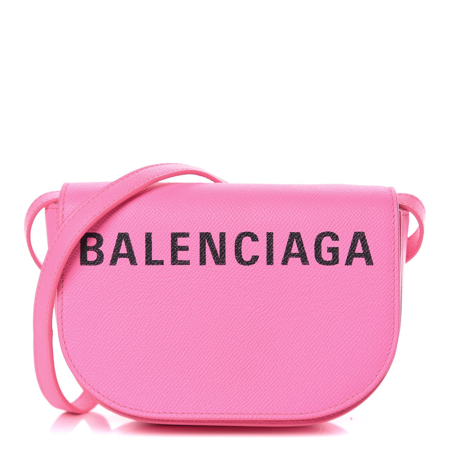 Signature Grained Calfskin Logo Ville Day Bag Acid Pink Black