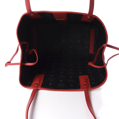MCM Visetos Medium Liz Reversible Shopper Tote Black Red 12 of 15