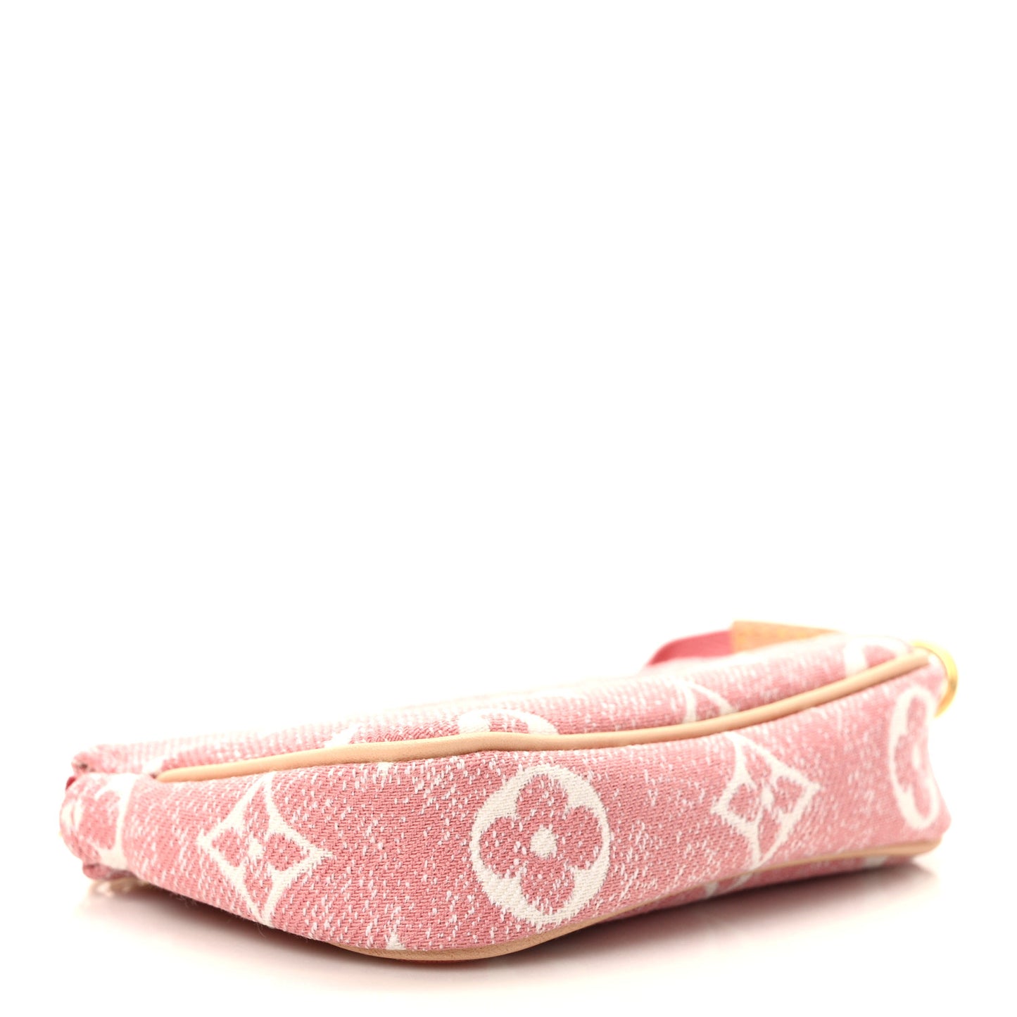 Denim Jacquard Monogram Micro Pochette Accessories Rose