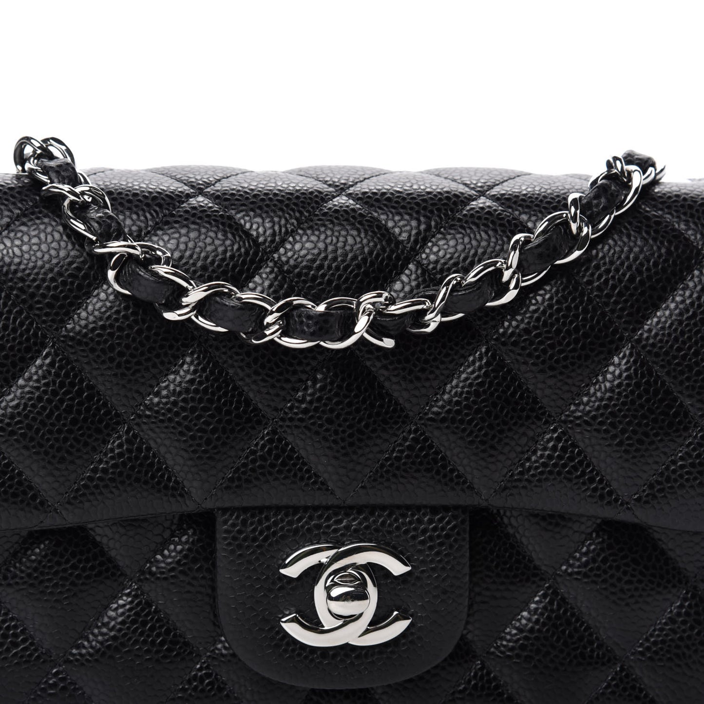 Caviar Quilted Mini Rectangular Flap Black