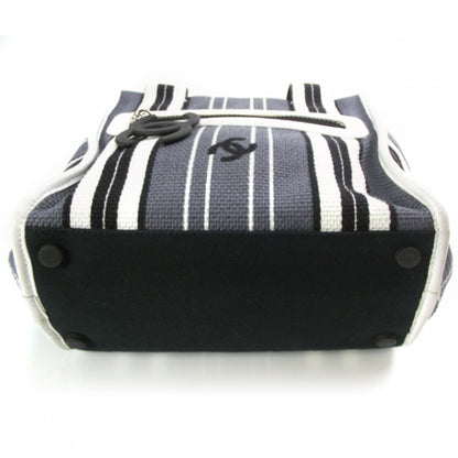 Chanel Toile Striped Tote Navy 4 of 11