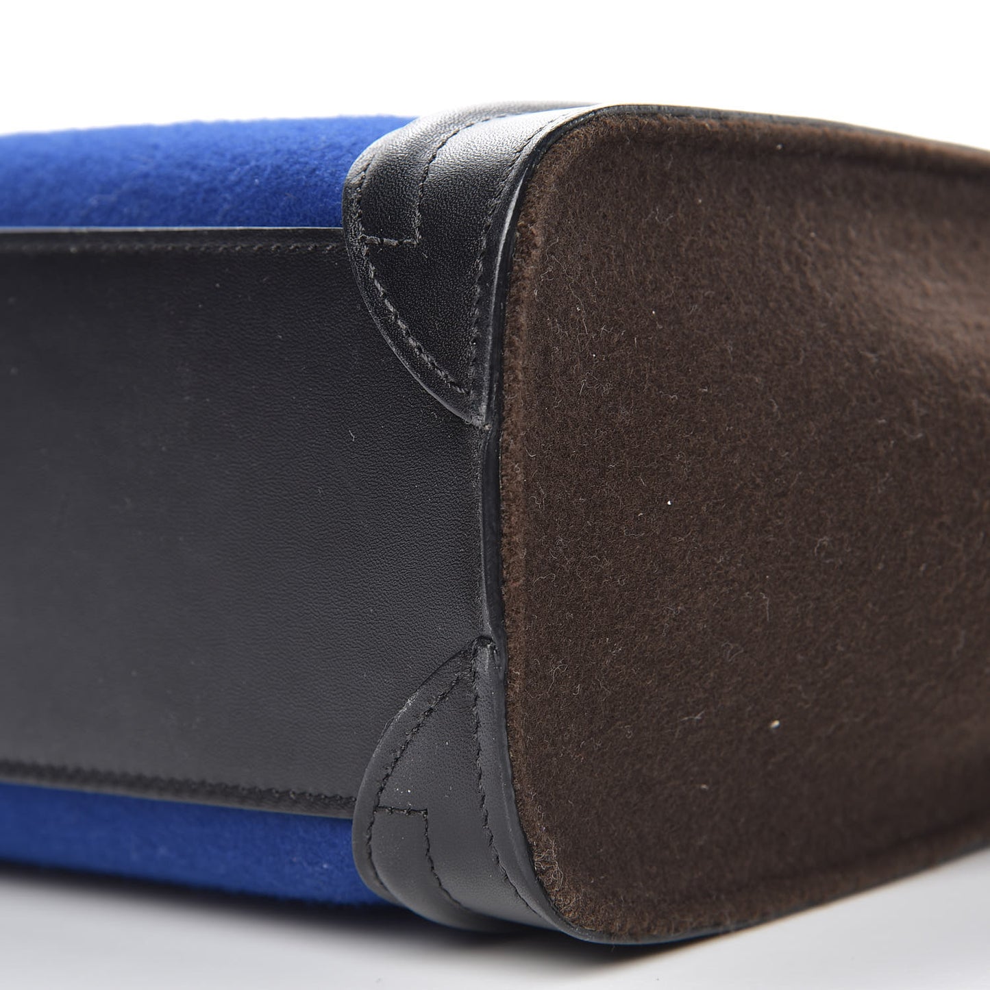 Felt Smooth Calfskin Nano Tri-Color Luggage Indigo Black Brown