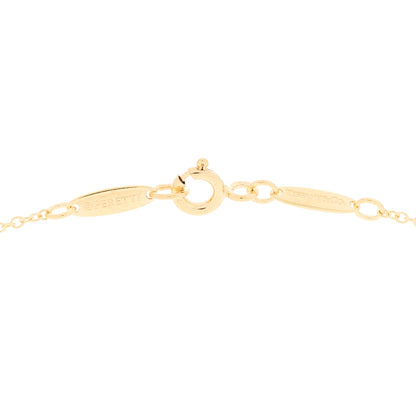 Tiffany 18K Yellow Gold Rhodonite Elsa Peretti Open Heart Pendant Necklace 3 of 4
