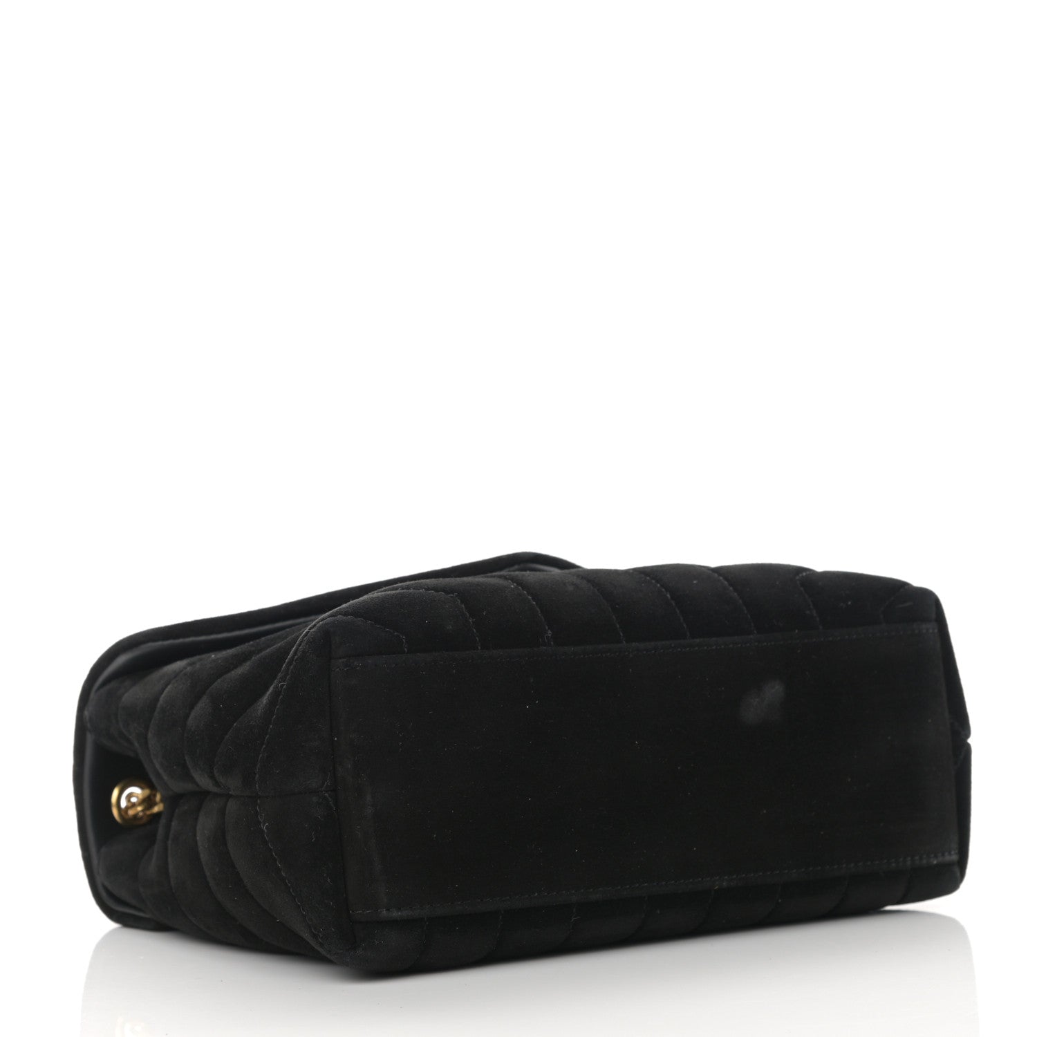 Saint Laurent Suede Calfskin Y Quilted Monogram Small Loulou Chain Satchel Black 4 of 12