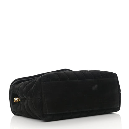 Saint Laurent Suede Calfskin Y Quilted Monogram Small Loulou Chain Satchel Black 4 of 12