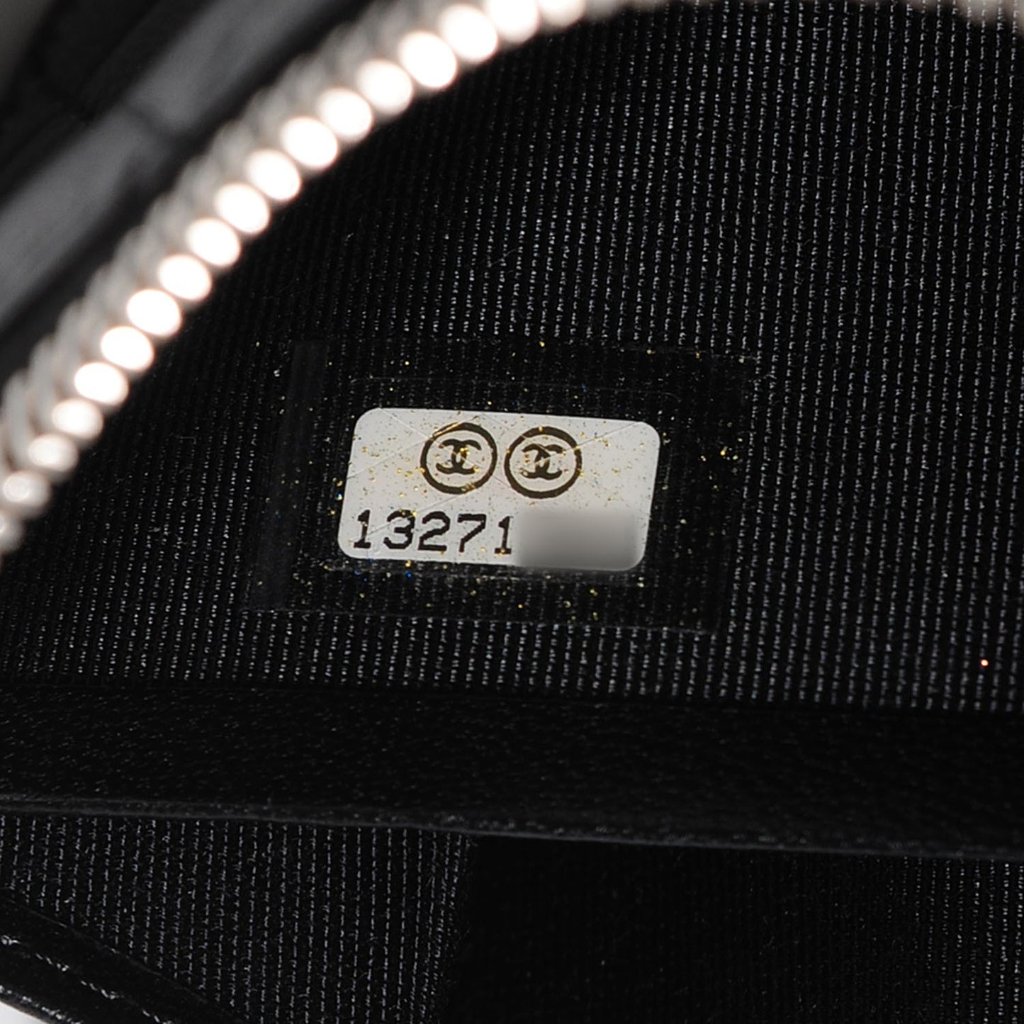 Lambskin Quilted Large Zip Around Wallet Black