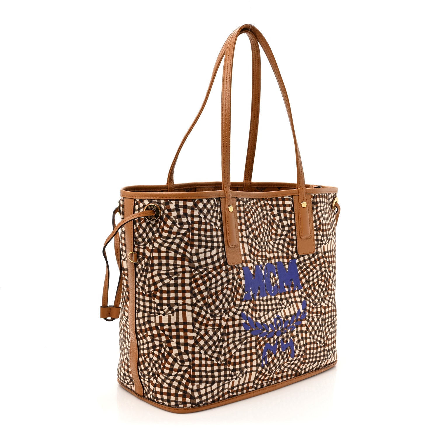 MCM Visetos Medium Liz Reversible Shopper Tote Cognac 6 of 16