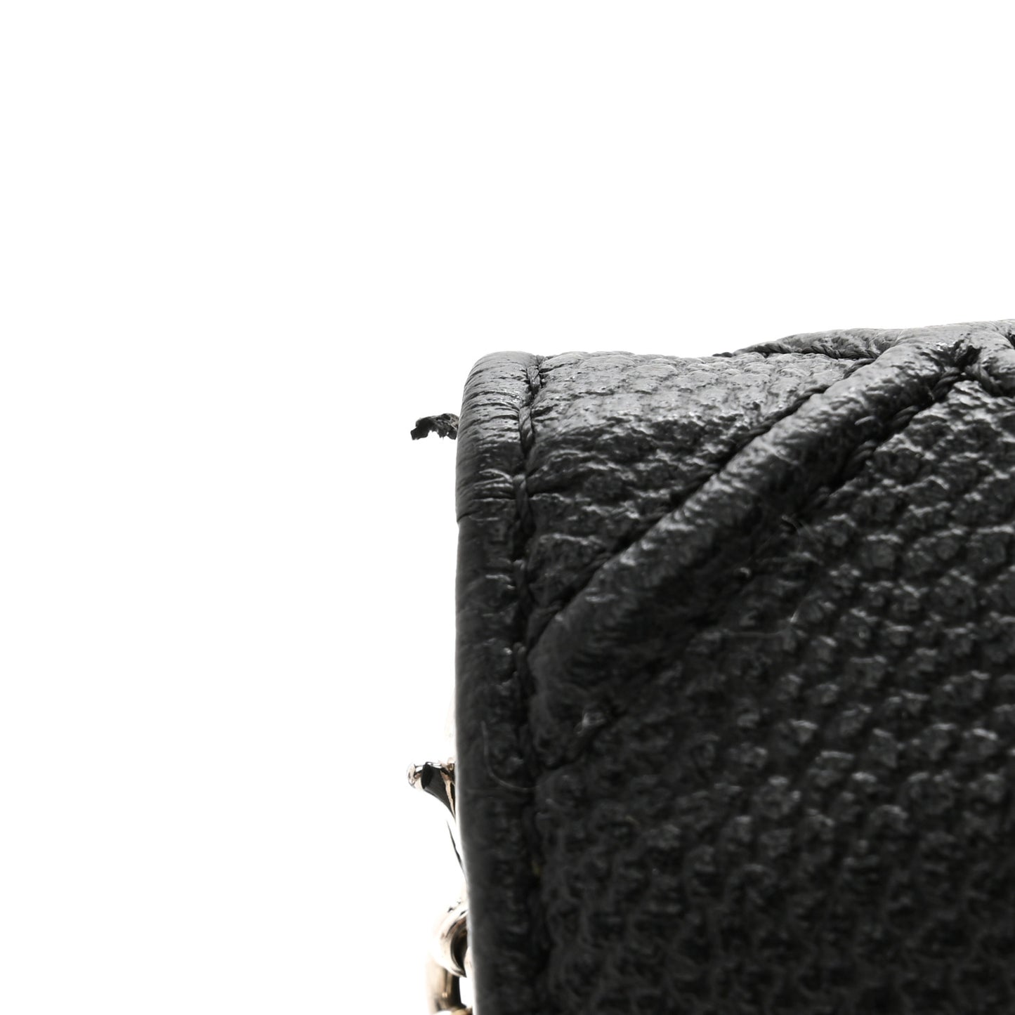 Grained Calfskin Diorama Croisiere Chain Wallet Black