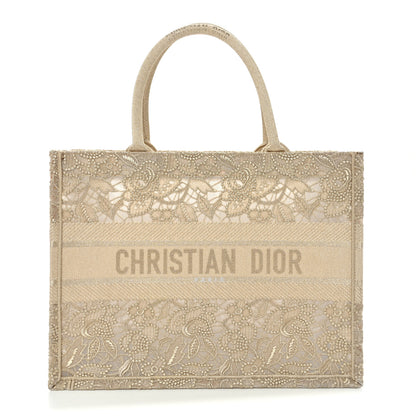Christian Dior Transparent Metallic Embroidered Mesh Macrame Medium Book Tote Gold 1 of 11
