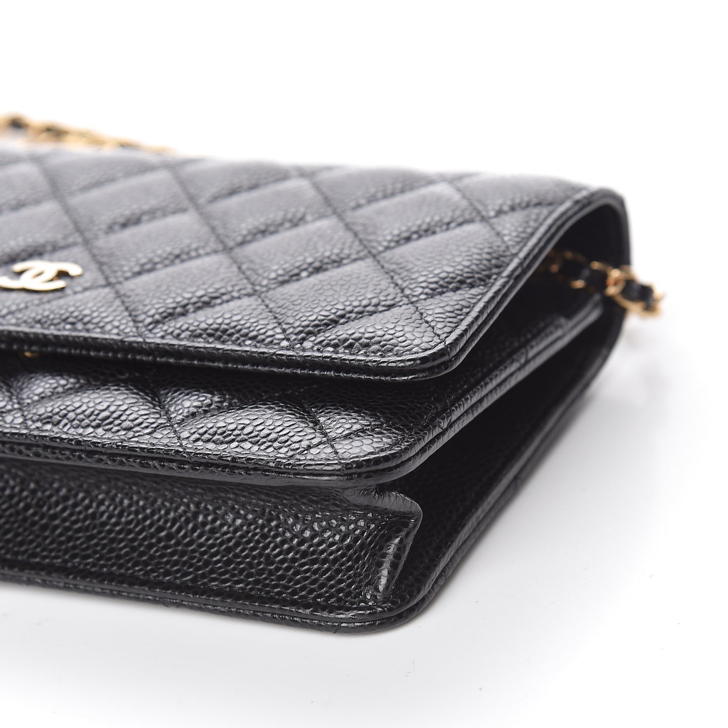 Caviar Quilted Wallet On Chain WOC Black
