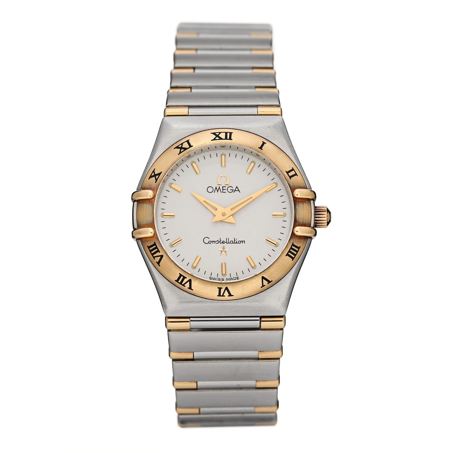 Stainless Steel 18K Yellow Gold 22mm Constellation Quartz Watch White 1262.30.00