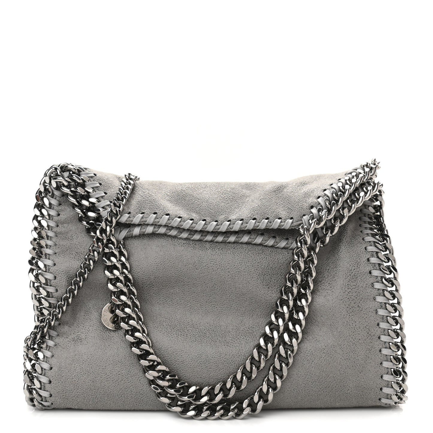 Shaggy Deer Mini Falabella Fold Over Tote Light Grey
