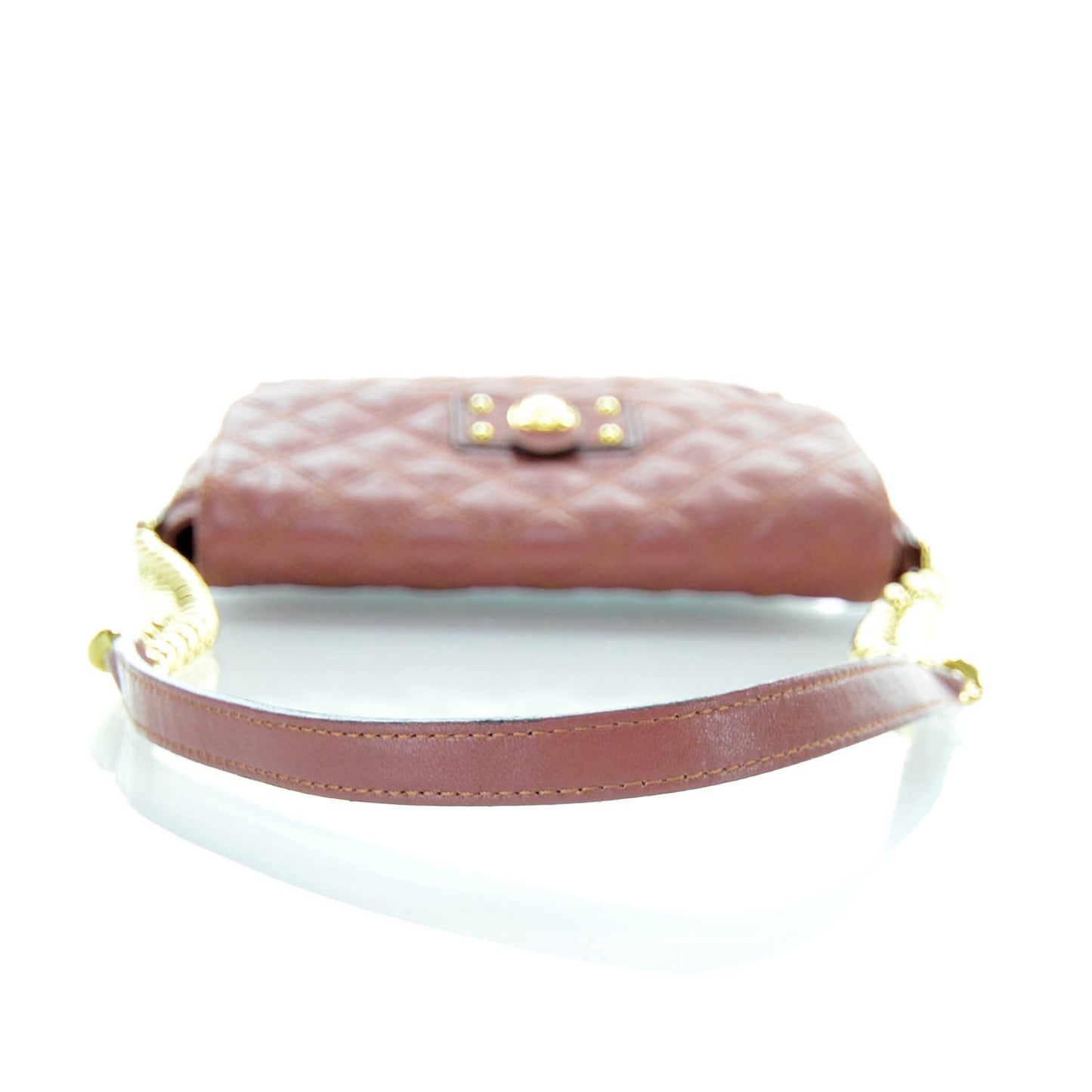 Leather Quilted The L Single Shoulder Bag Rose