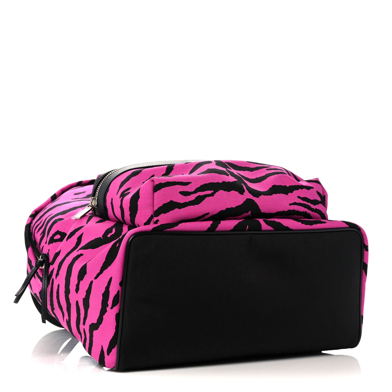 Saint Laurent Canvas Zebra Print City Backpack Pink Black 3 of 11