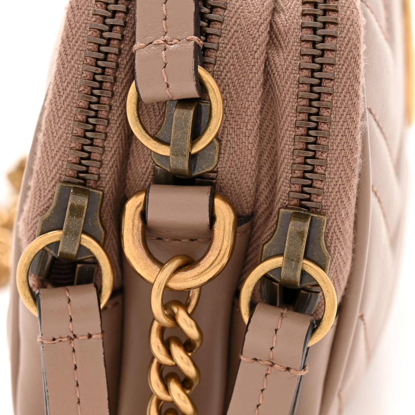 Calfskin Matelasse Mini GG Marmont Chain Crossbody Bag Porcelain Rose