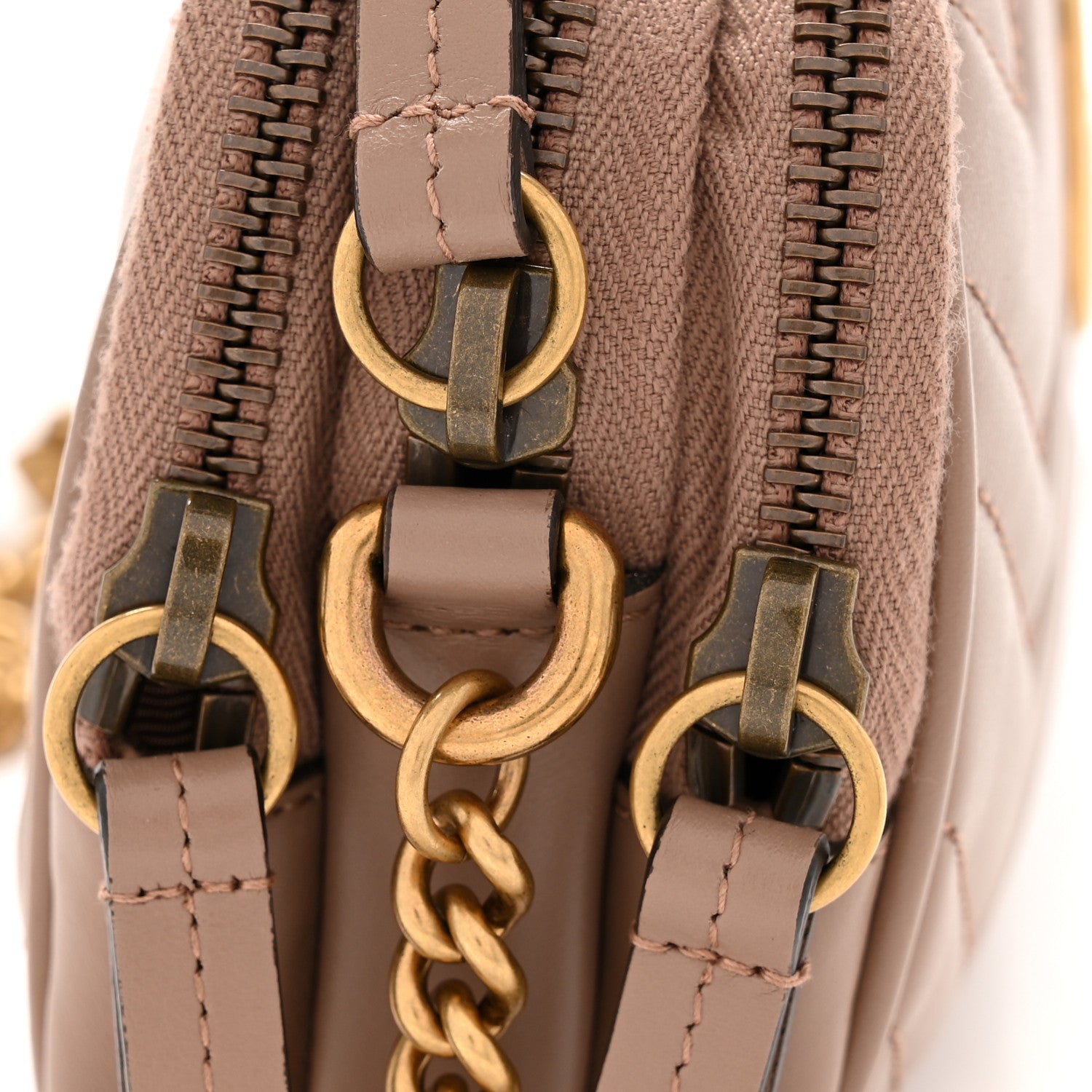 Gucci Calfskin Matelasse Mini GG Marmont Chain Crossbody Bag Porcelain Rose 11 of 11