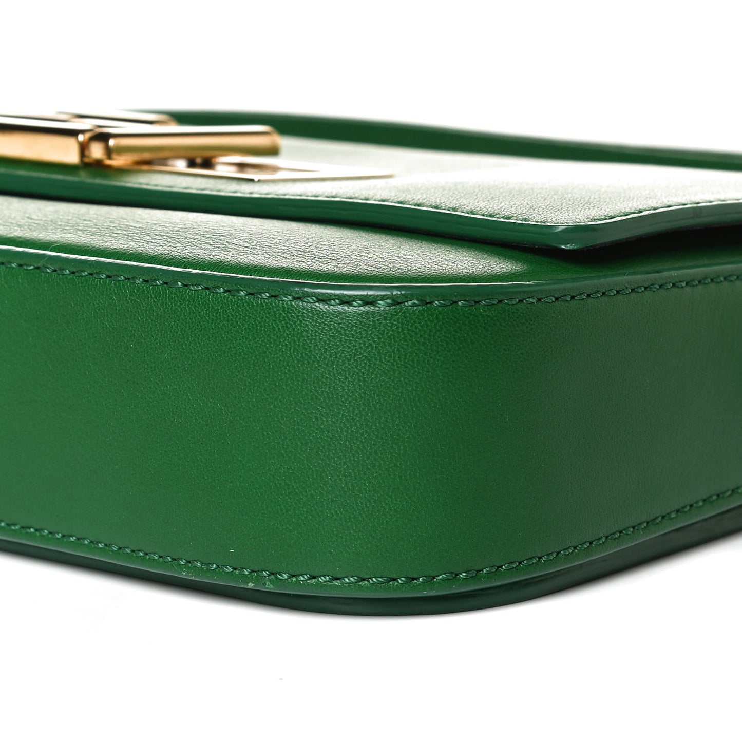 Vitello Dolce Shiny Nappa 3Baguette Shoulder Bag Green