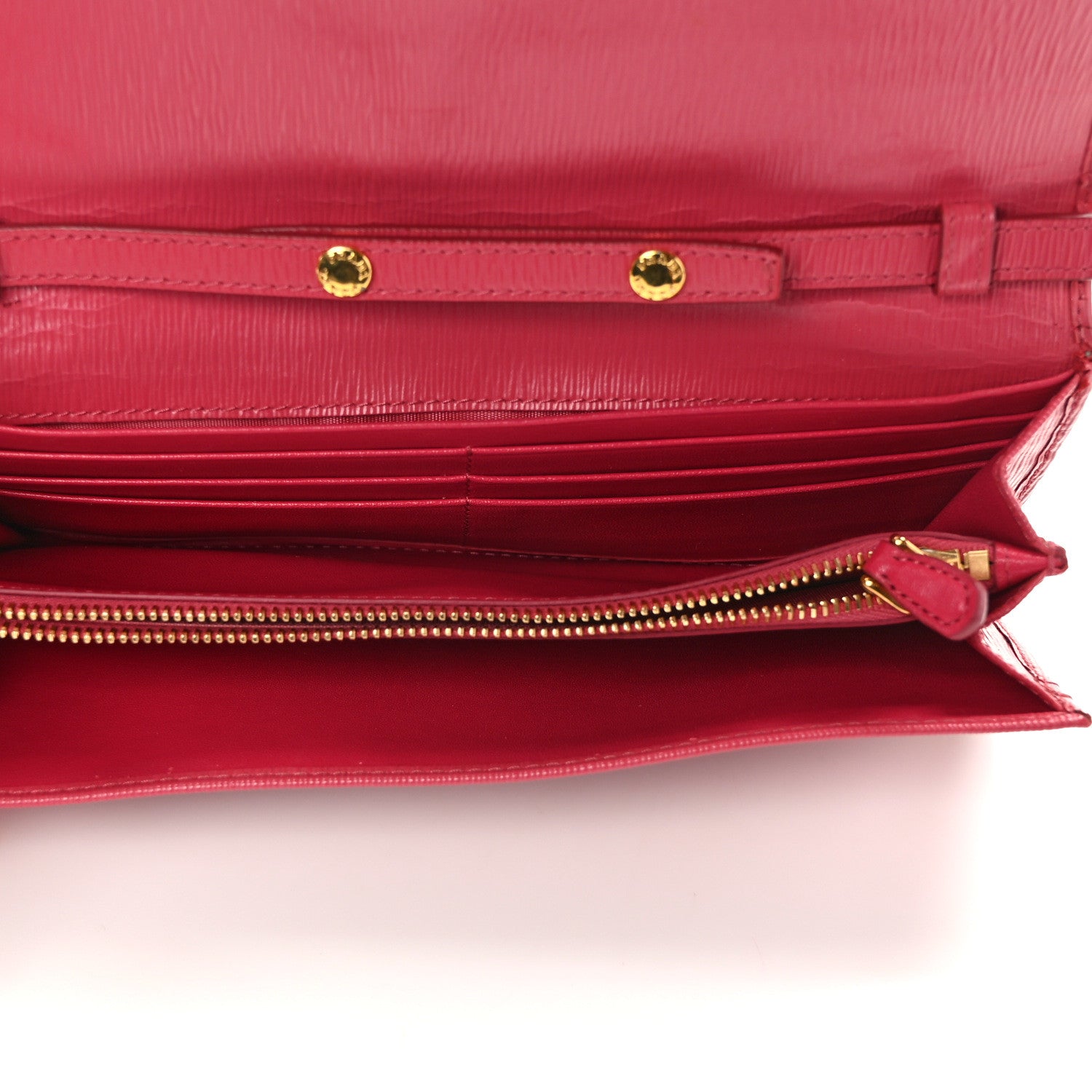 Prada Vitello Move Metal Oro Chain Wallet Peonia 5 of 10