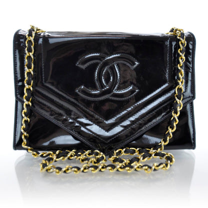 Chanel Patent Envelope Flap Bag Black 1 of 10
