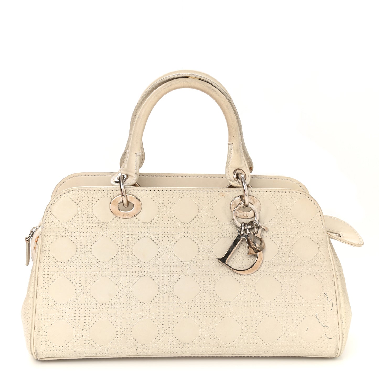 Lambskin Cannage Soft Lady Dior Satchel White