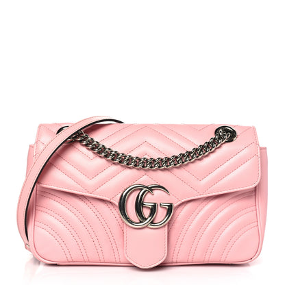 Gucci Calfskin Matelasse Small GG Marmont Shoulder Bag Wild Rose 1 of 11
