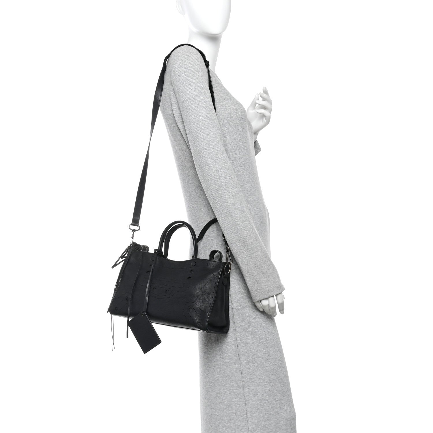 Balenciaga Veau Soyeux Perforated Blackout Hardware S City Black 2 of 10