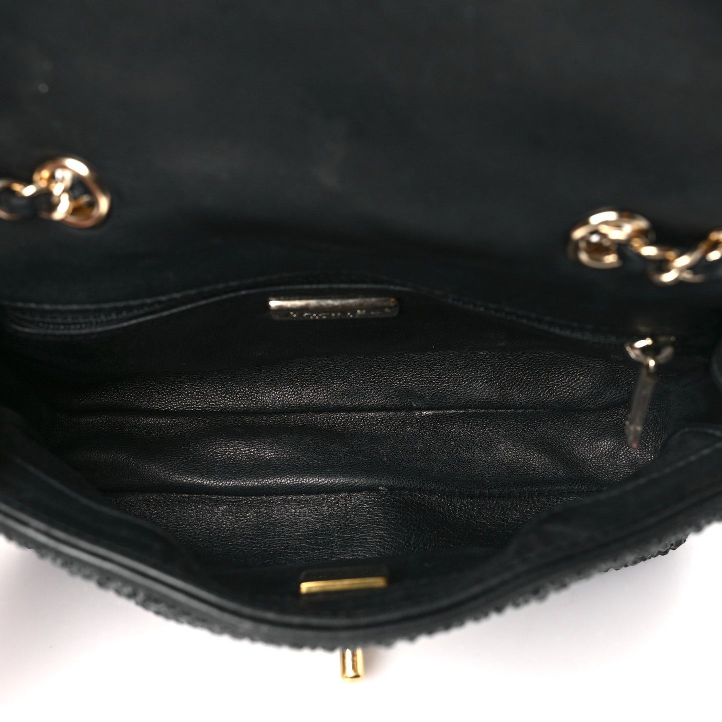 Lambskin Crystal Diamante Small Flap Black