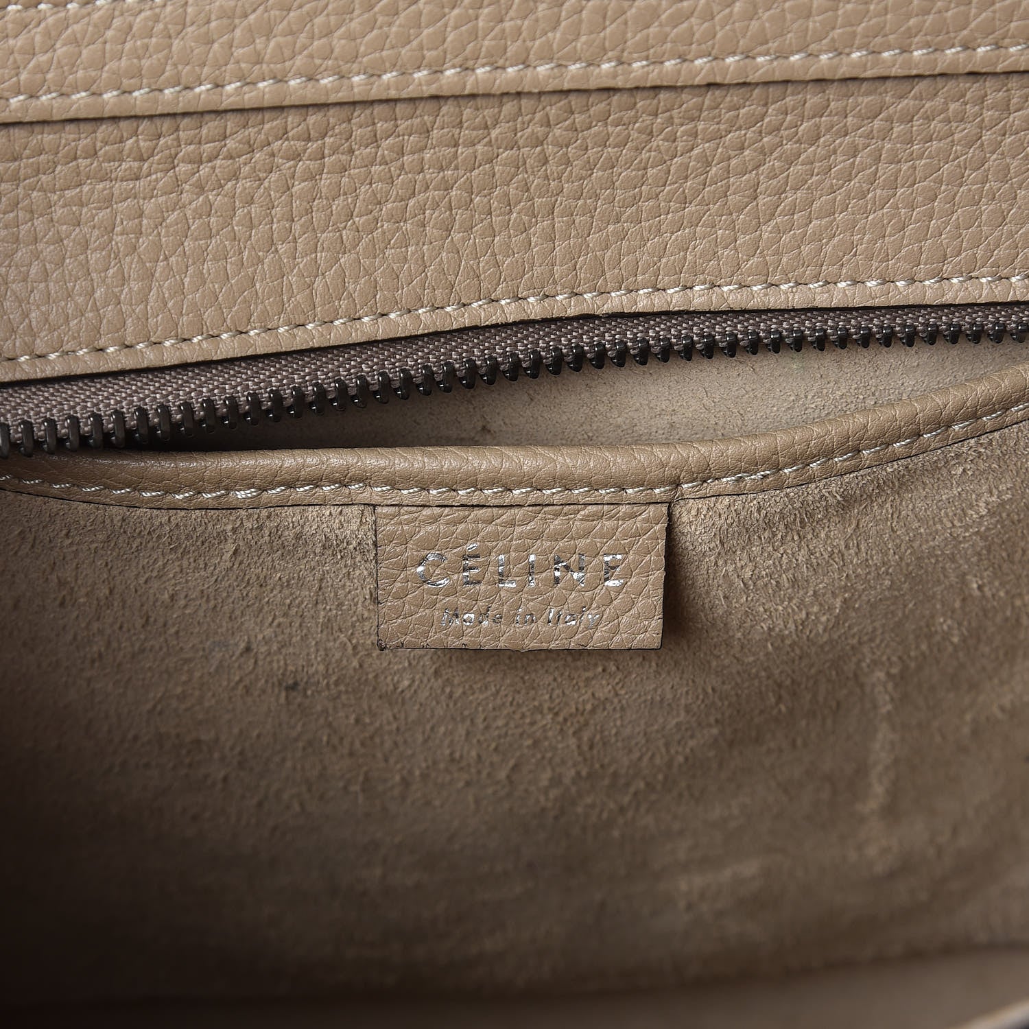 Celine Drummed Calfskin Nano Luggage Dune 8 of 9