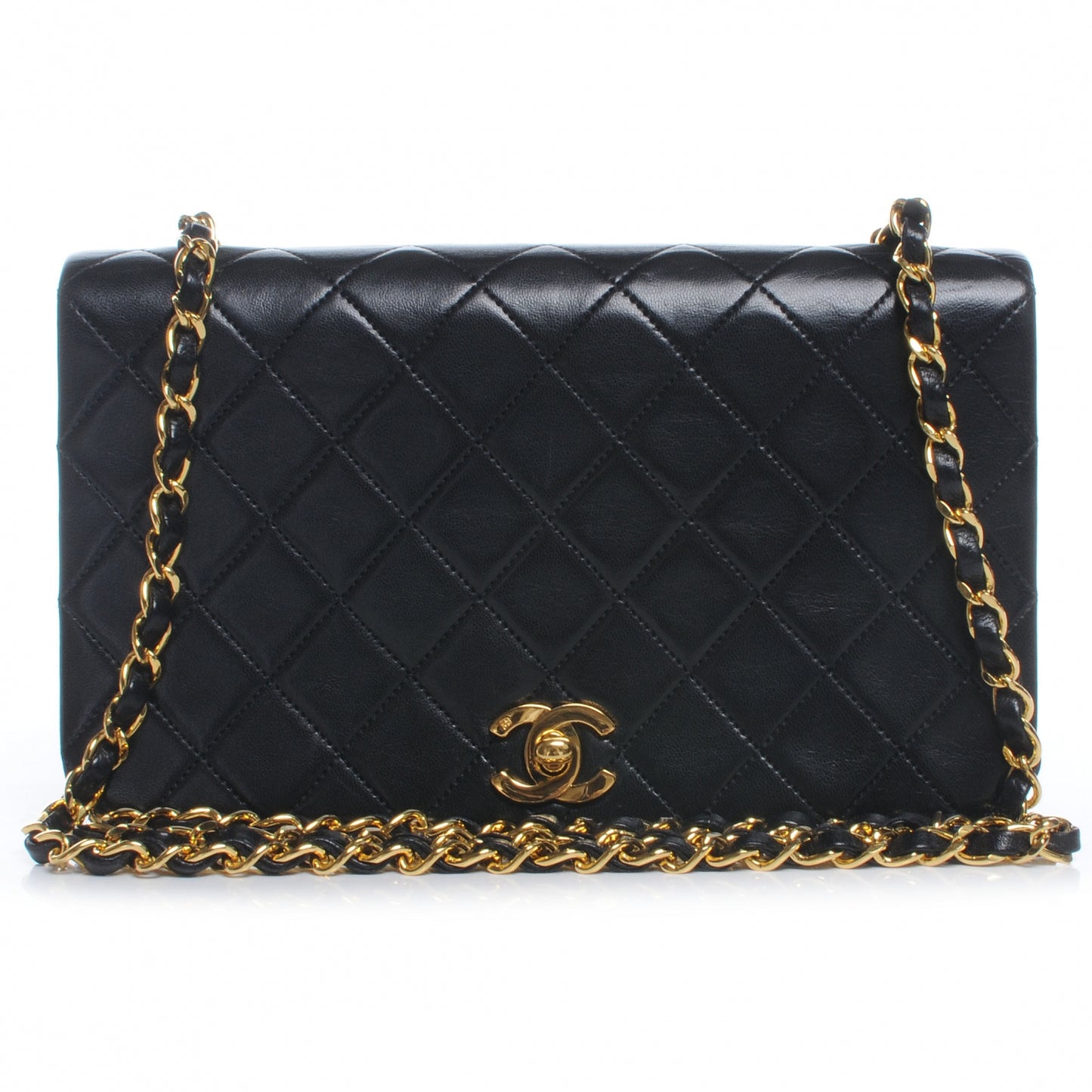 Lambskin Small Single Flap Black